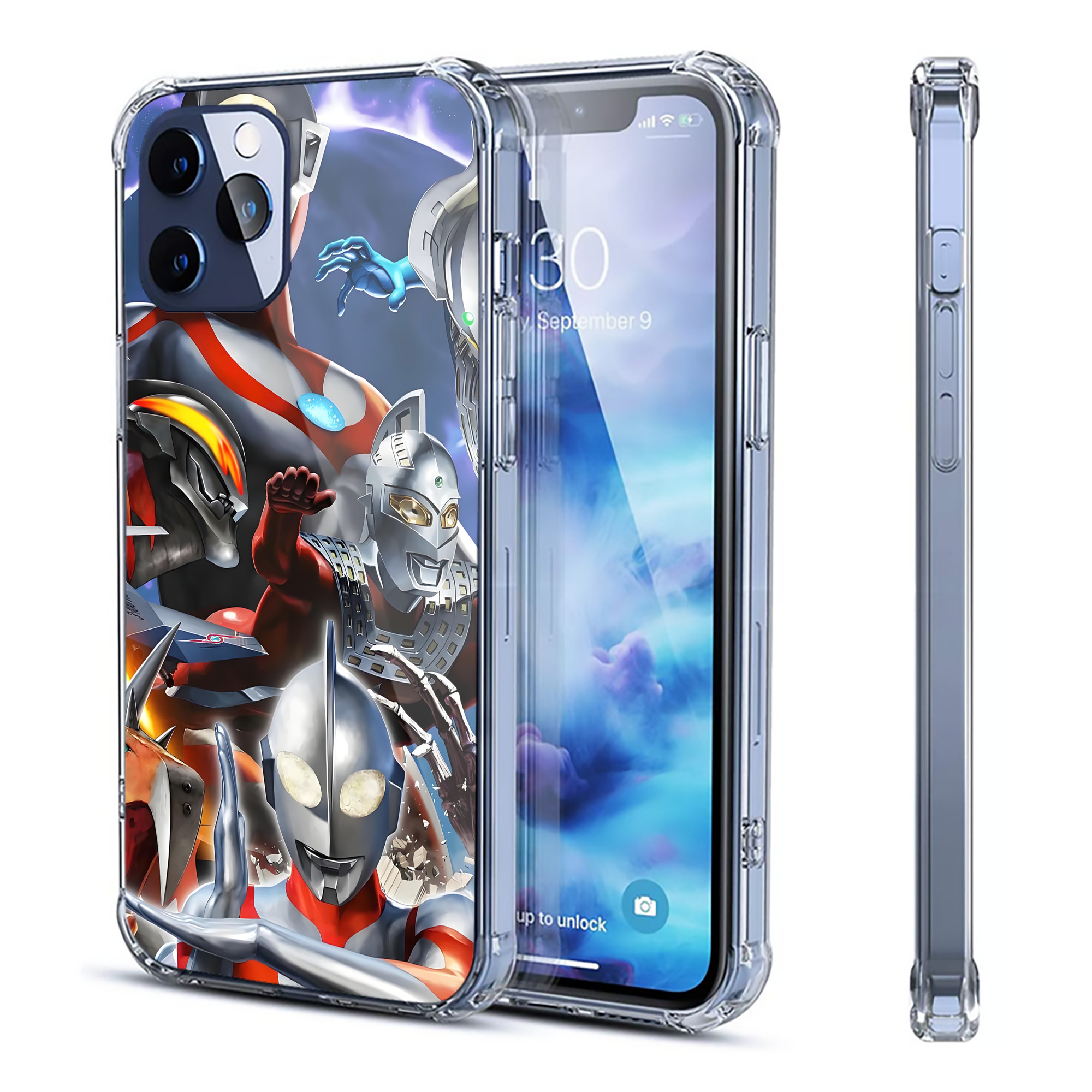 （画像用） ウルトラマン Ultraman 【iPhone 12シリーズ対応】透明スマホケース（クリアソフトケース）